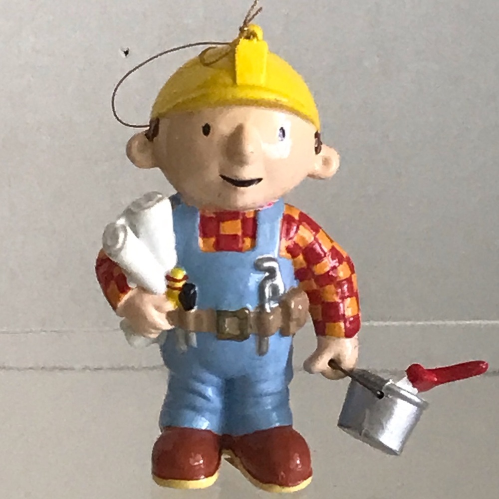 Kurt Adler - BOB THE BUILDER w/ Paint Pail & Building Plans Ornament - Retired